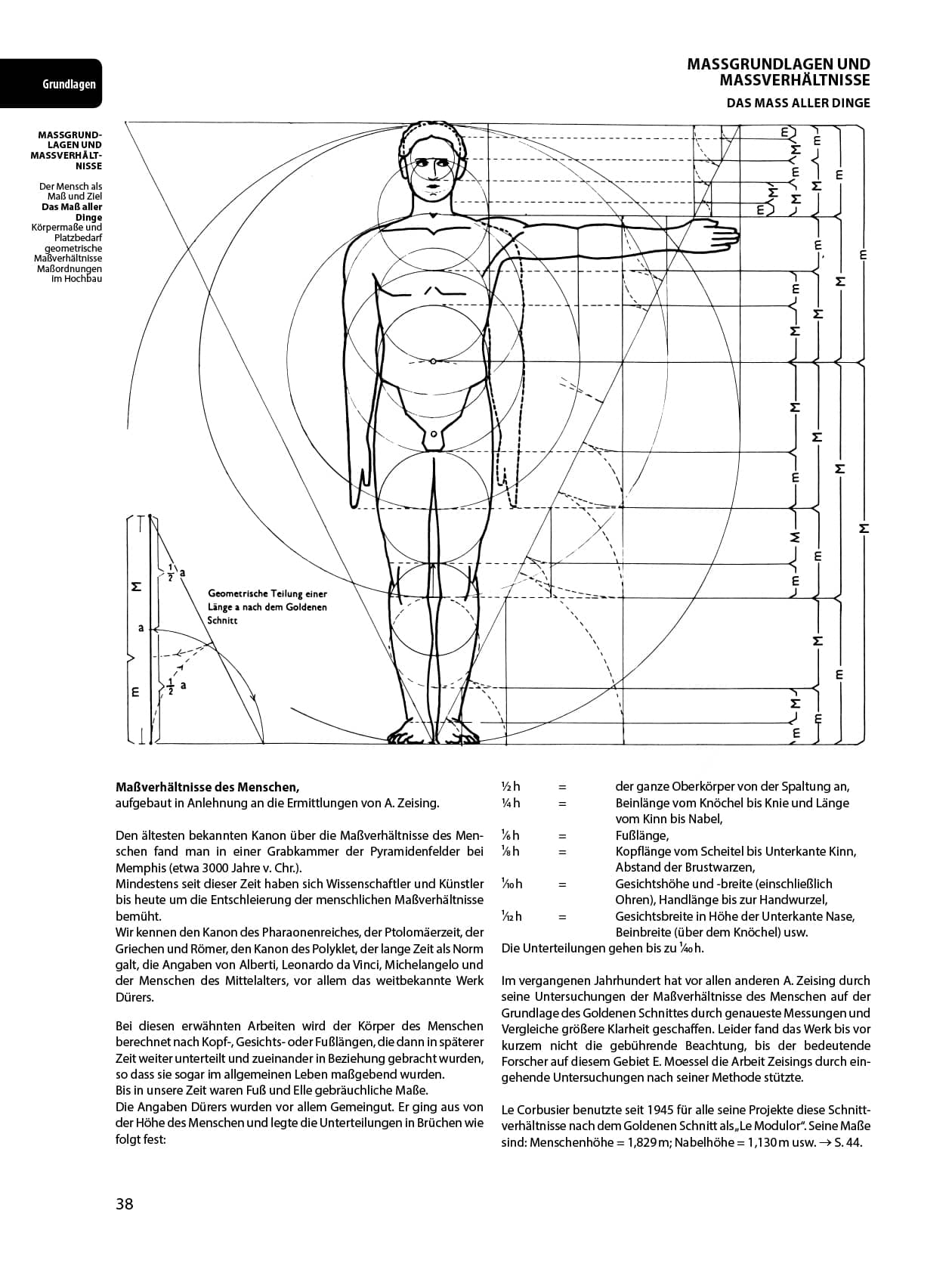 Bauentwurfslehre, 42nd edition, Basics Human dimensions