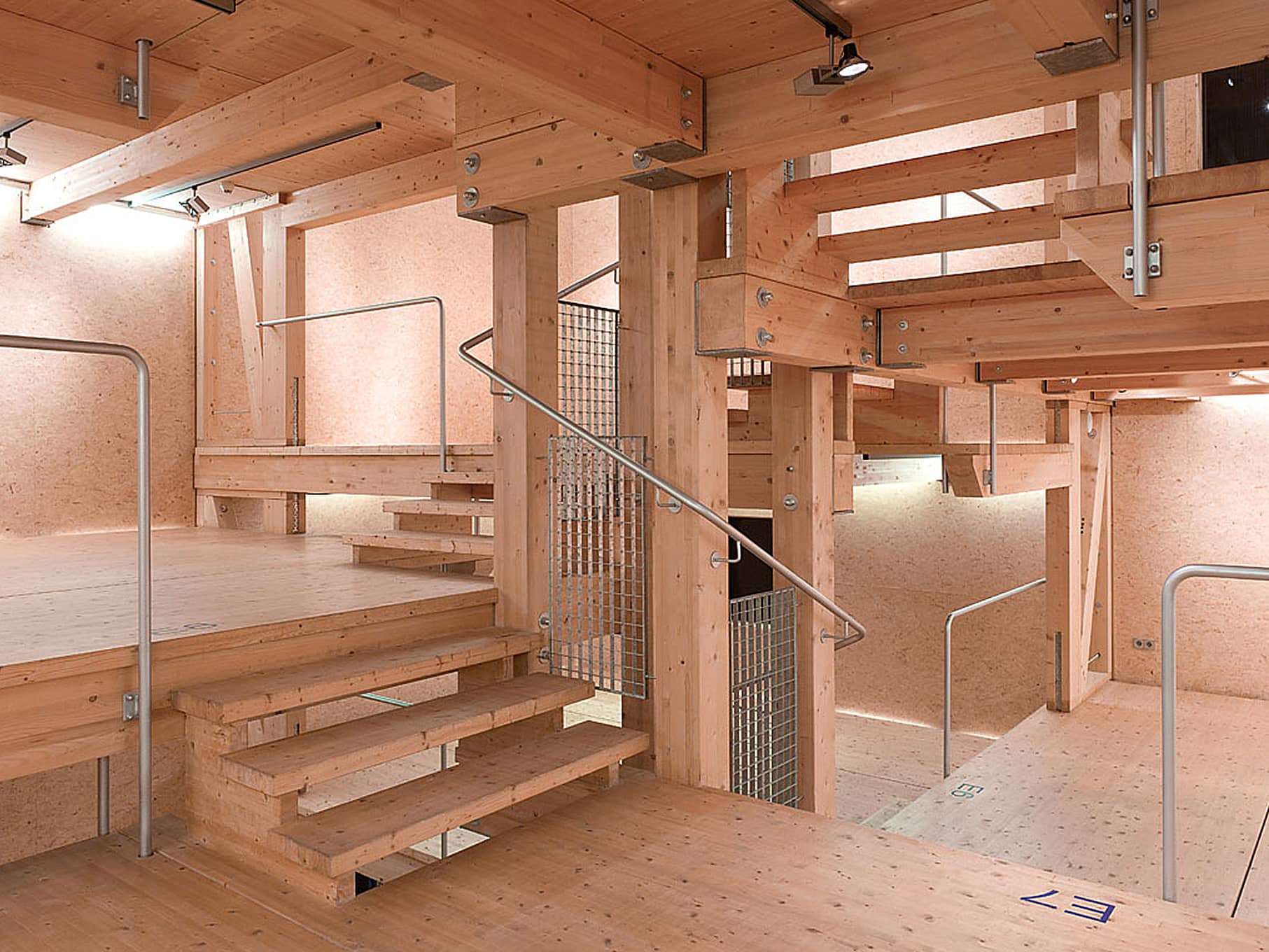 Stairs and platforms in the “Neufert Box”, Weimar